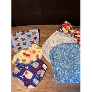 Cute Baby Bibs & Burp‎ Cloths Multi Pattern Cars Trains Whales Toddler Drool